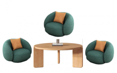 心理咨询沙发+茶几 (3个单人座)